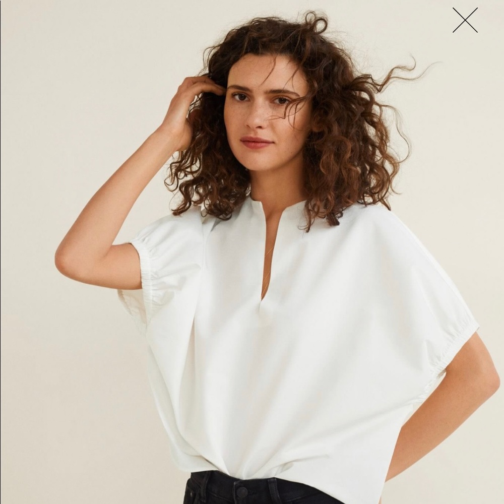 MANGO - NWT Crisp White Blouse (batwing sleeve)